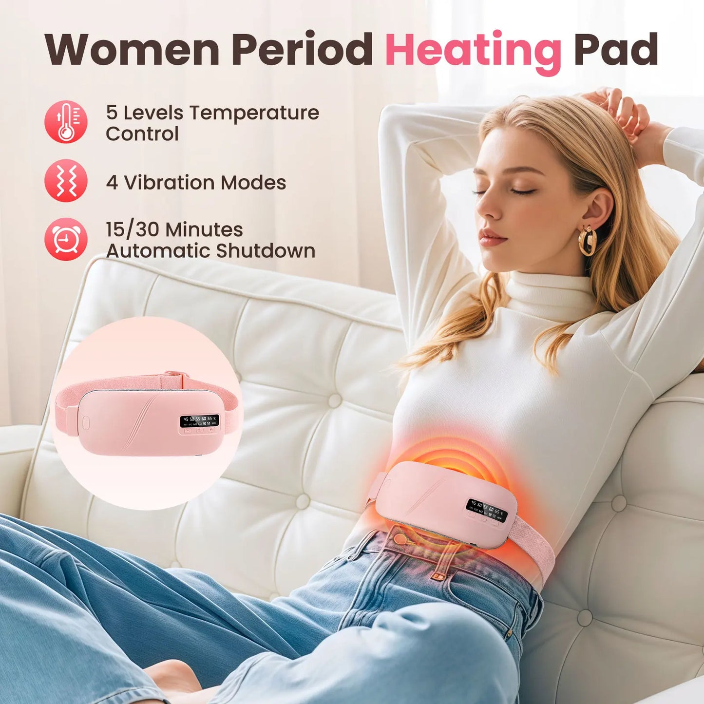 Menstrual Pain Relief Heating Belt – Hot Compress for Women