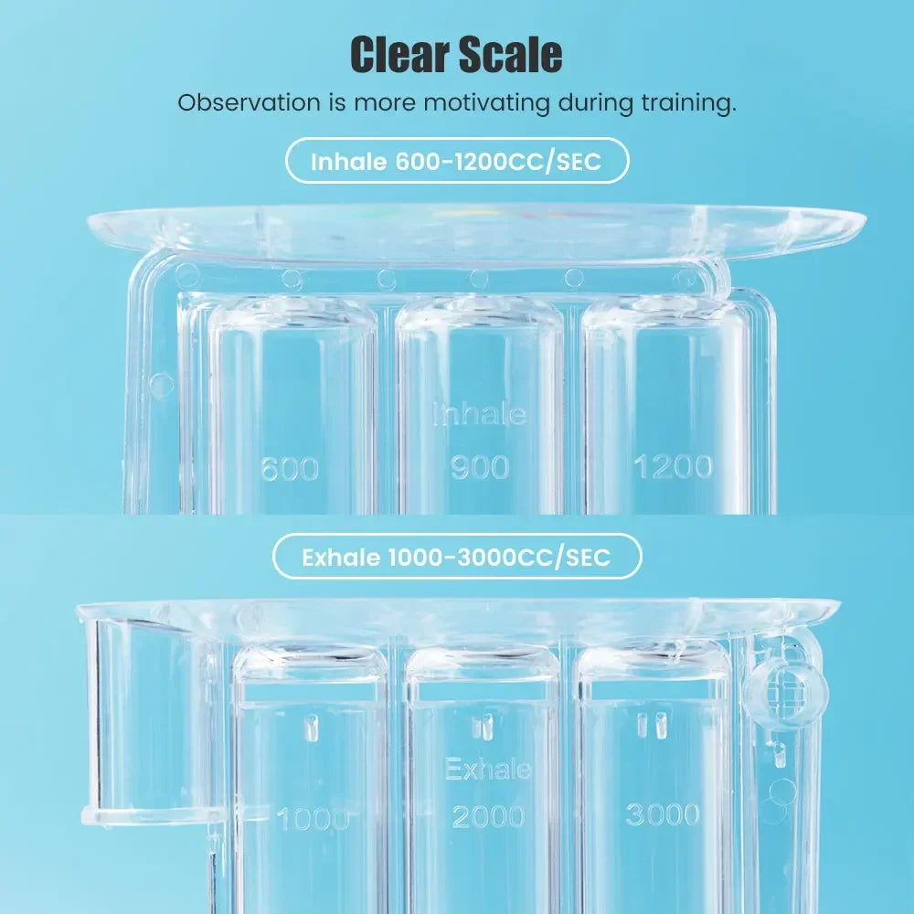 Breathing Trainer for Lungs – Adjustable Volume 300-3000cc, 3 Balls