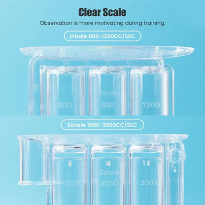 Breathing Trainer for Lungs – Adjustable Volume 300-3000cc, 3 Balls