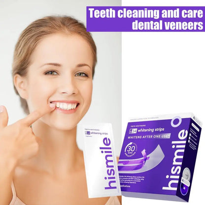 Purple Teeth Whitening Strips – Removes Yellow Stains, Instant Bright Smile