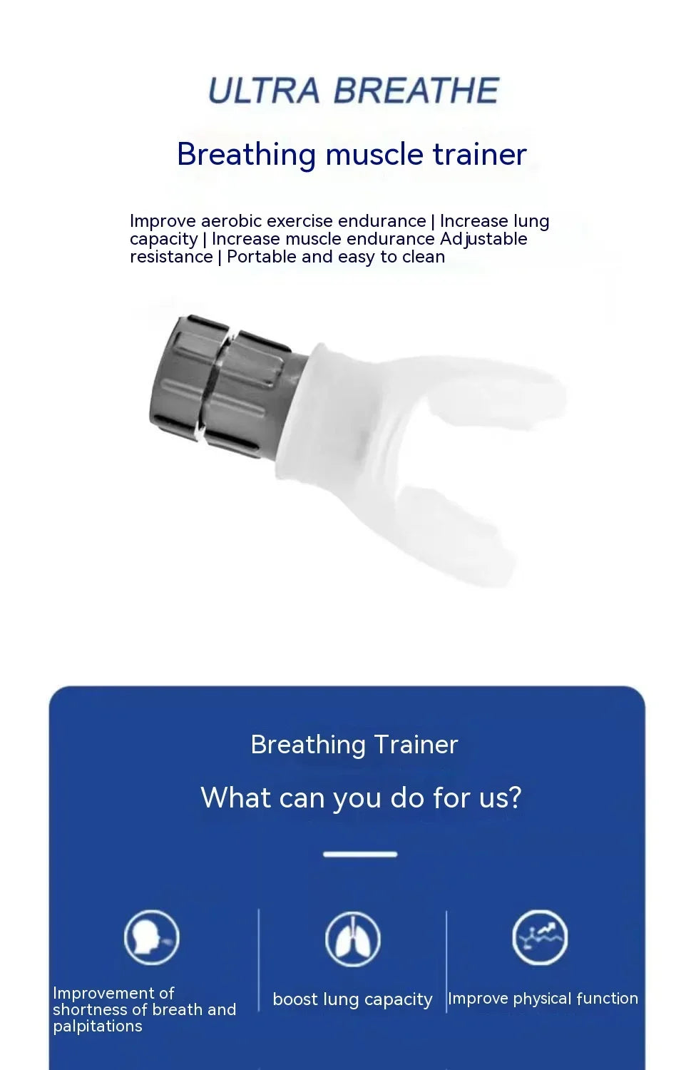 Portable Lung Trainer – Abdominal Breathing Exercise Equipment for Endurance & Fitness