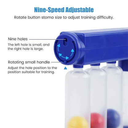 Breathing Trainer for Lungs – Adjustable Volume 300-3000cc, 3 Balls