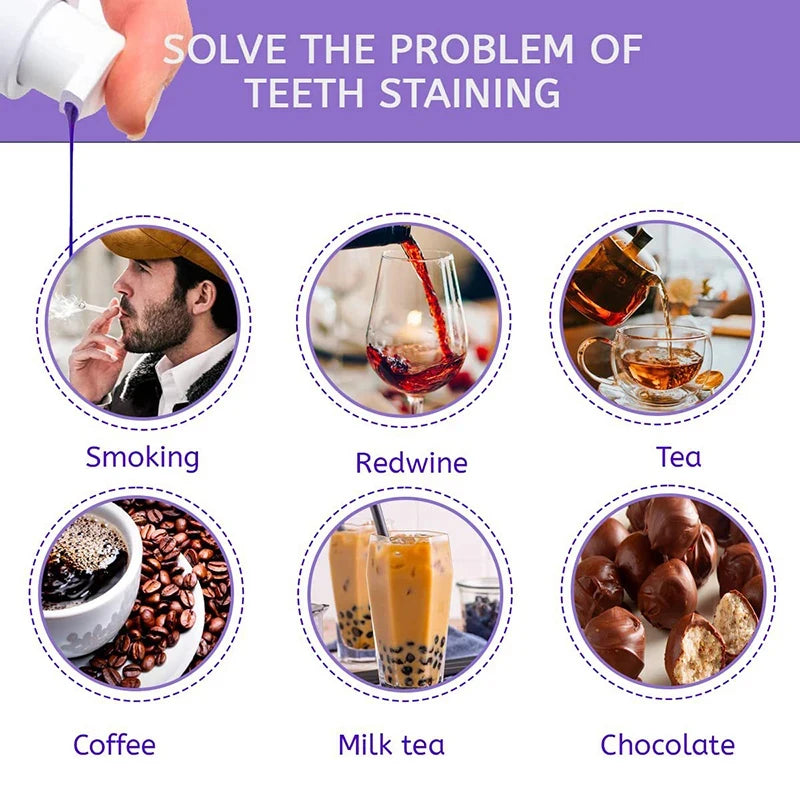 Purple Whitening Toothpaste – Deep Clean, Stain Removal, Fresh Breath, 30ml