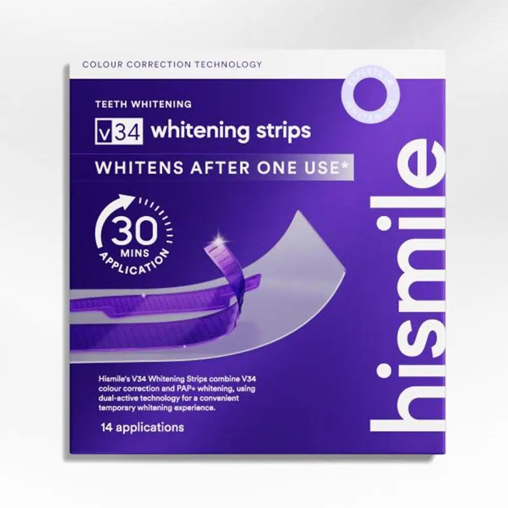 Purple Teeth Whitening Strips – Removes Yellow Stains, Instant Bright Smile