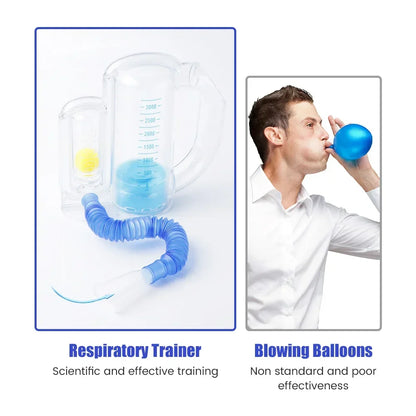Breathing Trainer for Lungs – Adjustable Volume 300-3000cc, 3 Balls