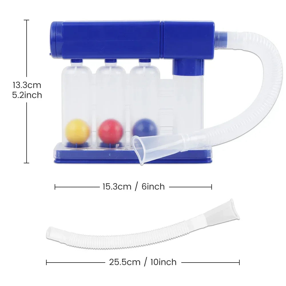 Breathing Trainer for Lungs – Adjustable Volume 300-3000cc, 3 Balls